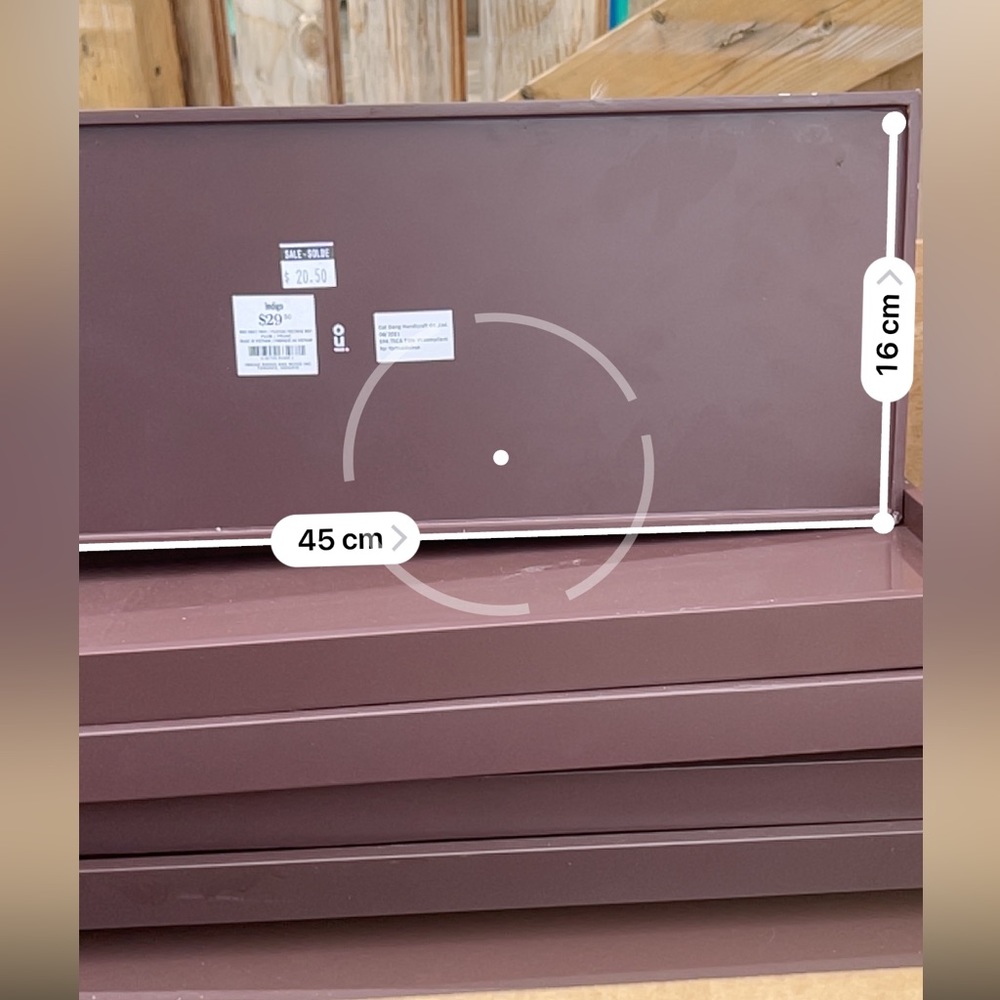 7 Mauve Display Rectangular Trays